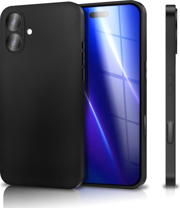 Produktbild Nalia Black Cover "Strider" - 1,28mm Dünne TPU Silikon Hülle Matt Schwarz Anti Flecken - Ultra Slim Case (Apple iPhone 17)