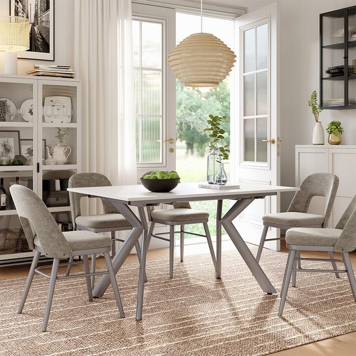 Produktbild Vicco Esstisch Trill, Weiss/Grau, 140 x 90 cm ausziehbar (140 x 76 x 90 cm)