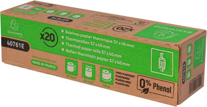 Actual product image Exacompta Receipt Roll 55g, 57x40mm-18m - White - New