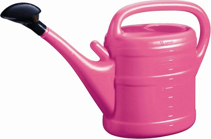Geli Giesskanne, 10 Liter, aus Kunststoff in violett, 5,6x32x18,5 cm, mit Brause und Längsbügel (10 l)