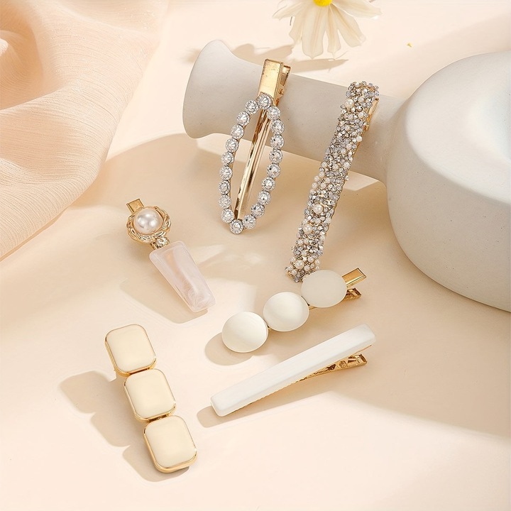 Activity Board 6 Stück/Set Elegant Clip Strass Faux Perlen Dekor Haar rutschfest Haarschmuck Clip