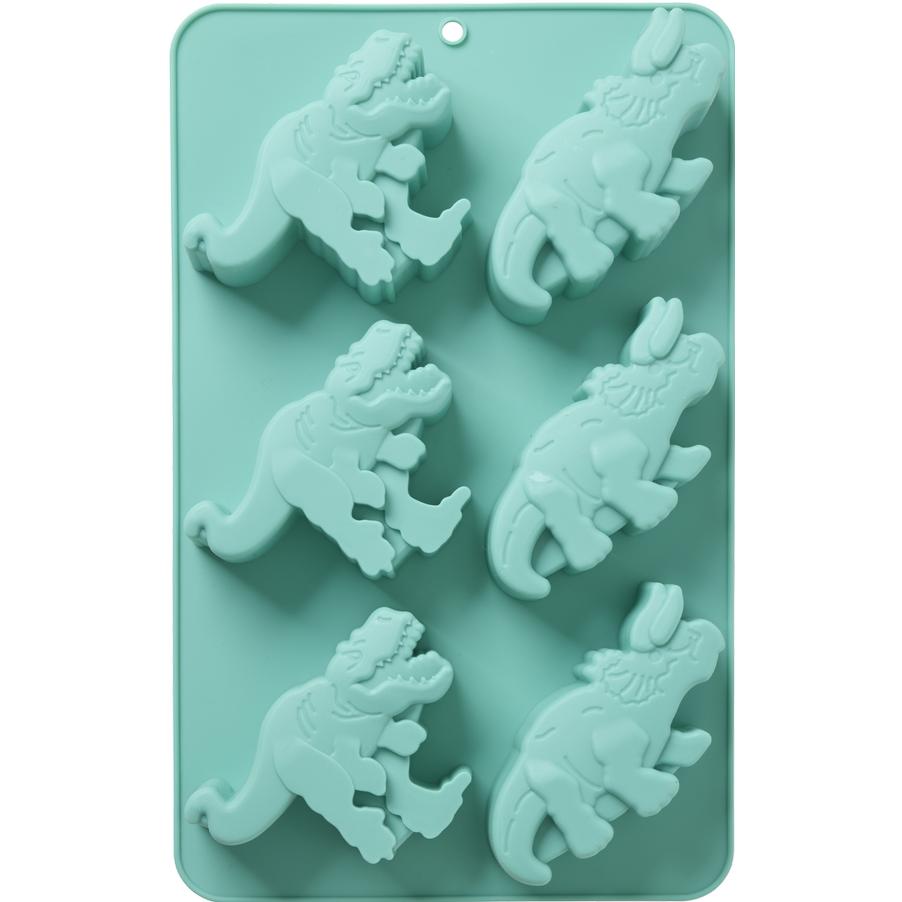 Rice - Silicone Baking Form with 6 Dinos - Mint - 30 cm x 20 cm (BAFOR-DINOS)