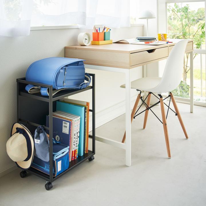 Actual product image Yamazaki 2-tier semi-enclosed storage trolley TOWER