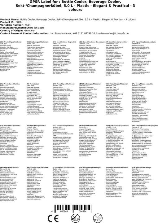 Produktbild Ich-zapfe Sekt / Champagner Kübel, Kunststoff