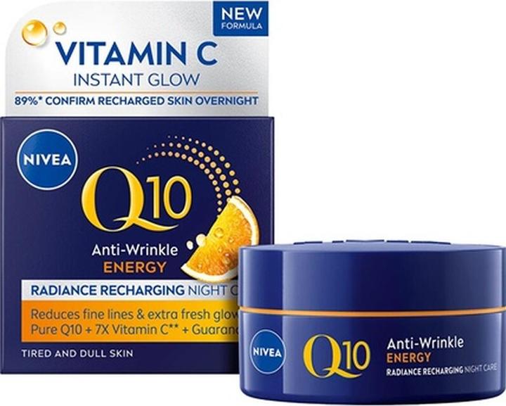 NIVEA Energizing Night Cream Against Wrinkles Q10 Energy Cream 50 Ml (50 ml, Nachtcreme)