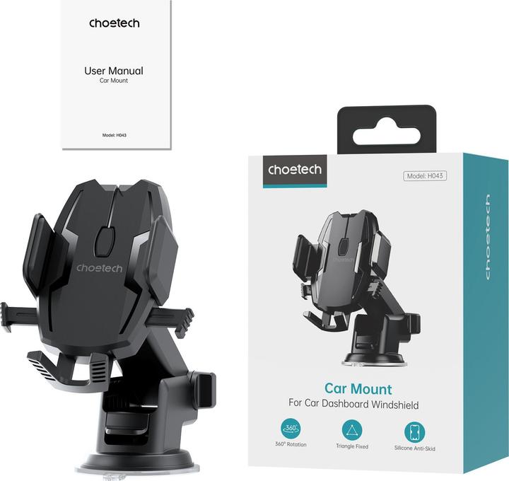 Actual product image Choetech H043 Spider-Man II telescopic car holder for cockpit or window - black