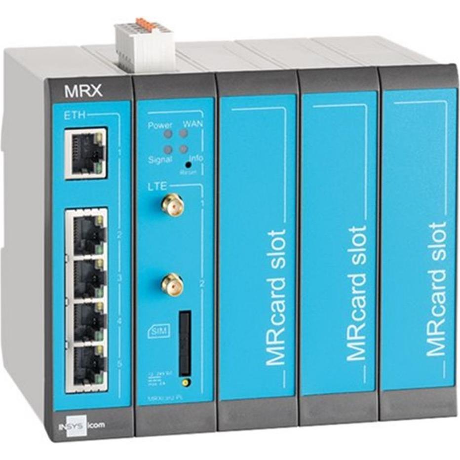 Insys icom MRX5 LTE modularer LTE-Router VPN LTE/HSPA/UMTS/EDGE/GPRS 5xEthernet 10/100BT 2xdig.Ein MRca..., Router