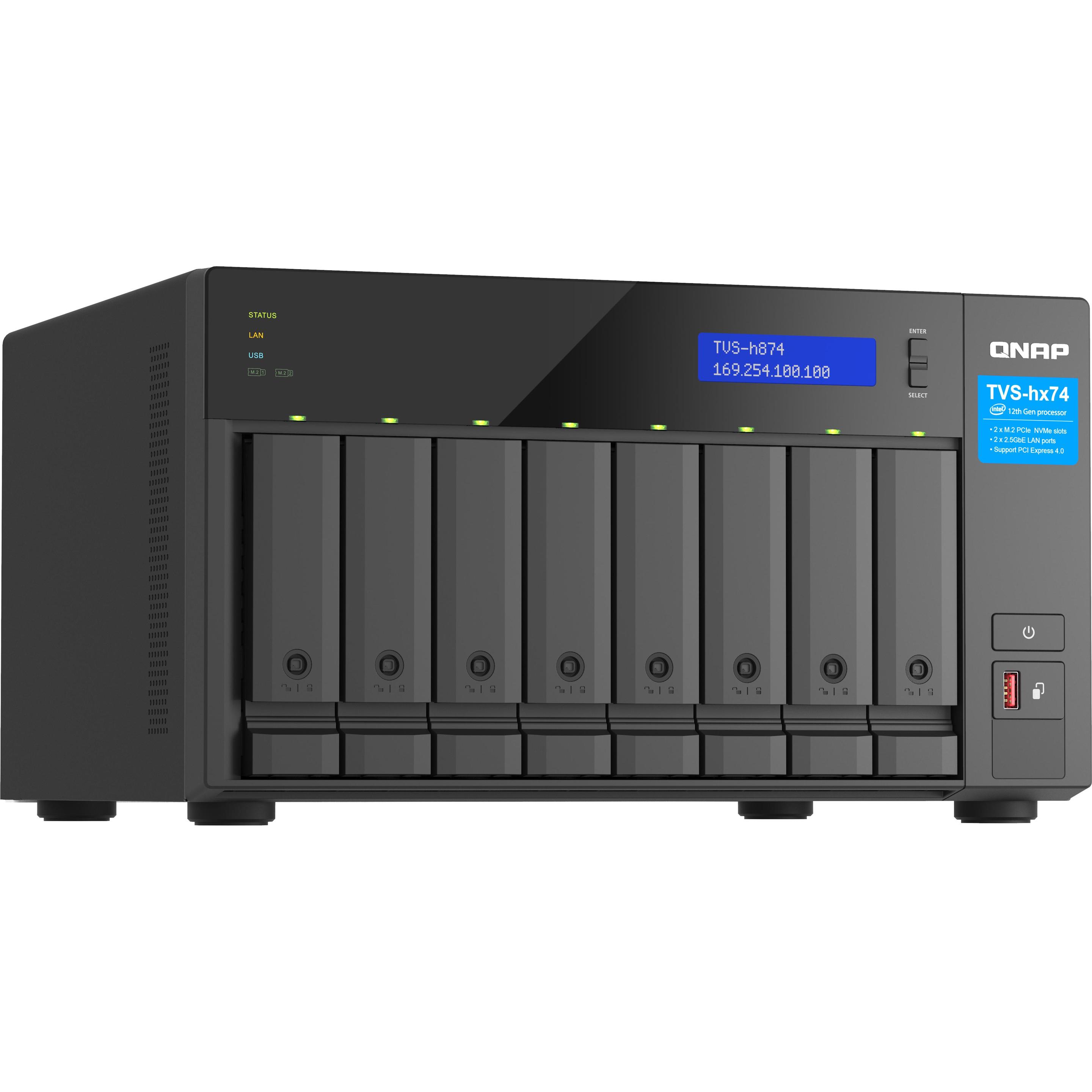 QNAP TVS-H874-I7-32G (0 TB), NAS, Schwarz
