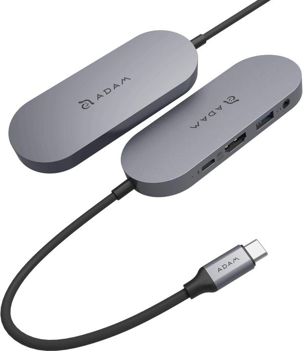 Produktbild Adam Elements CASA Hub S | Grau | USB-C 5-in-1 SSD Storage Hub 240GB (USB-C, 5 Ports)
