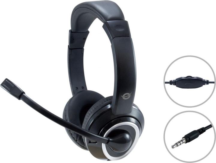 Actual product image Conceptronic POLONA02B Headphone & Headset Headband Black (Cable)