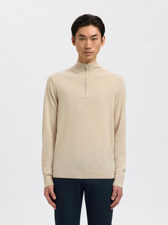 Actual product image Selected Homme Slhtray Ls Knit Merino Half Zip Noos (M)