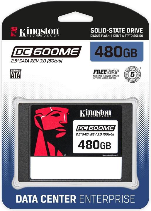 Produktbild Kingston SSD 480GB 2,5" (6.4cm) SATAIII DC600ME (480 GB, 2.5")