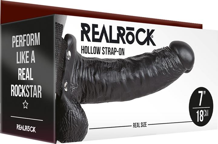 Image du produit RealRock Hollow Strap-on with Balls - 7" / 18 cm