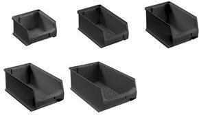 Actual product image Allit ProfiPlus GripBox 2 open-fronted storage box, ESD, black
