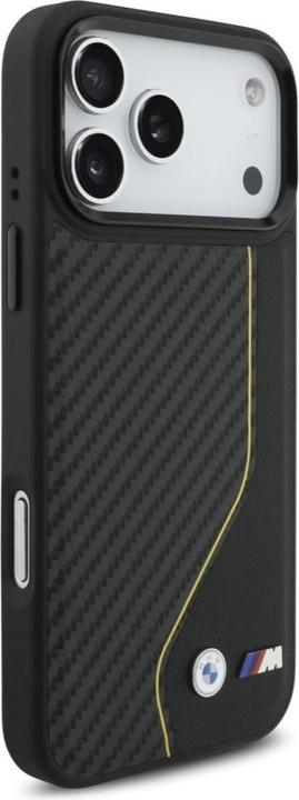 Actual product image BMW Case M Carbon Line & Logo MagSafe for iPhone 17 Pro Max yellow (Apple iPhone 17 Pro Max)