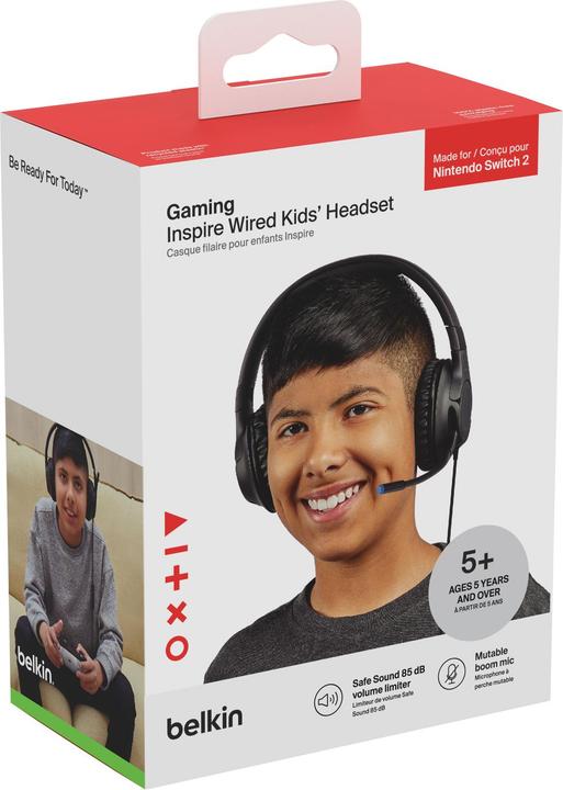 Productafbeelding Belkin Gaming On-Ear Kopfhörer für Kinder mit Kabel ENA011hqBK