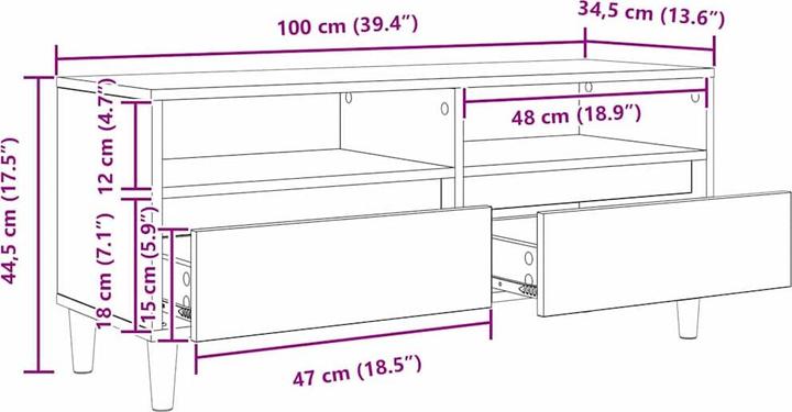 Actual product image vidaXL TV-Schränk (100 x 34.50 x 44.50 cm)