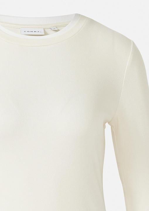 Produktbild Comma T-Shirt Basic Langarm Viskoseshirt mit Kontrast Doppelbündchen (34)
