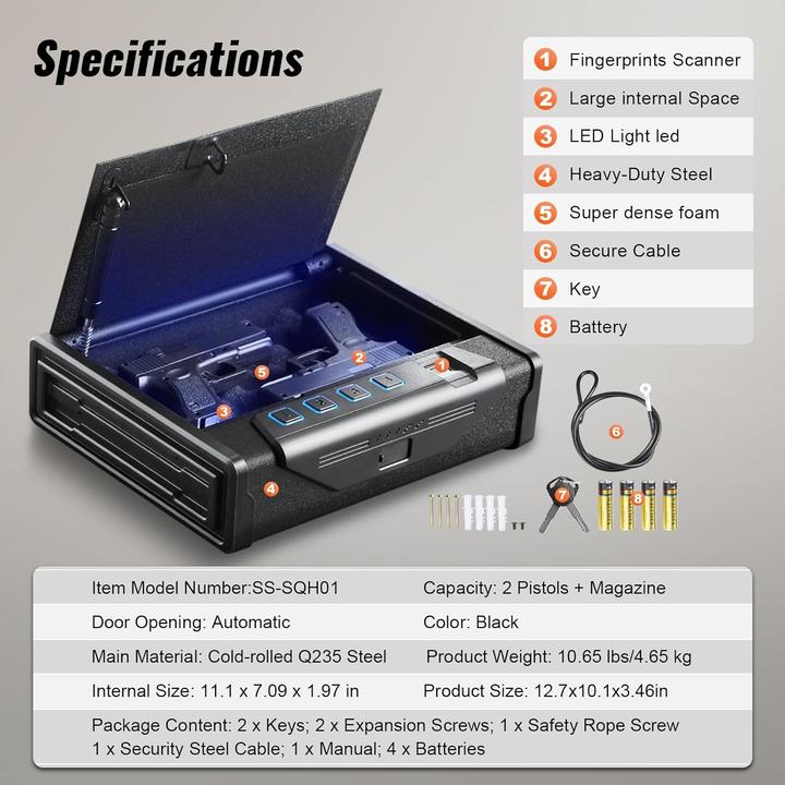 Actual product image Vevor Biometrischer Waffenschrank