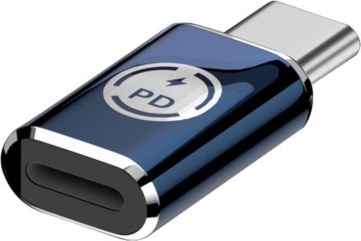 Apfelkiste Lightning auf USB C Ladeadapter, Handy/MacBook/Laptop PD 27W, Schwarz (USB Typ C, Lightning)