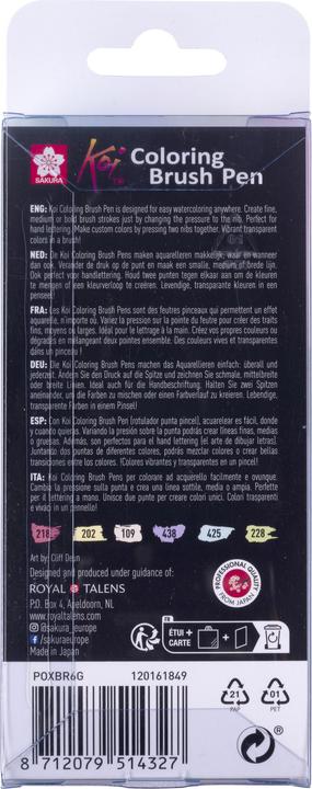 Produktbild Sakura NEU Koi Color Brush Set 6er Pastel (6x)