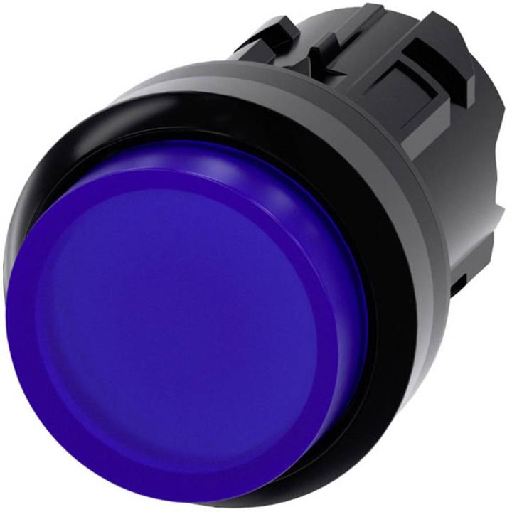 Actual product image Siemens Pushbutton front 1f bl bel.b Ř22mm rnd 3SU1001-0BB50-0AA0