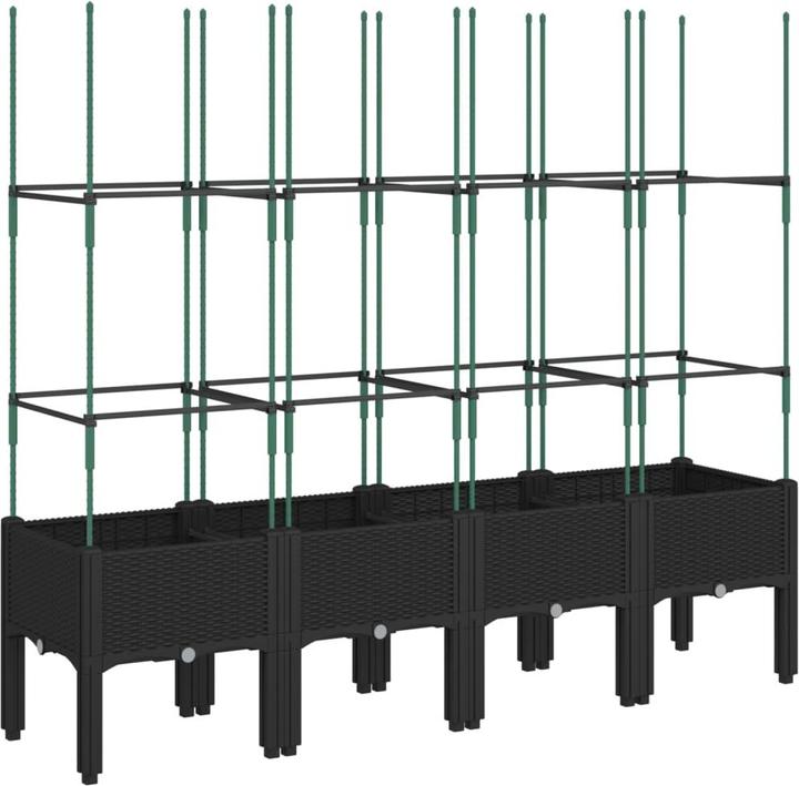Image du produit vidaXL Bac à plantes avec treillis PP