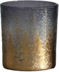 Produktbild MICA Living Windlicht - grau/gold, - ca. 9 x 10 cm