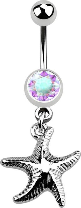 Immagine prodotto Star Piercing Banane silber mit Anhänger Seestern multicolor (senza ottone, Acciaio chirurgico 316L)