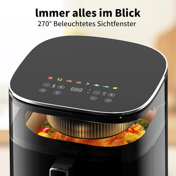 Produktbild No Name aeco TOUCH Heissluft-Fritteuse 1700 W Timerfunktion, Antihaftbeschichtung Schwarz