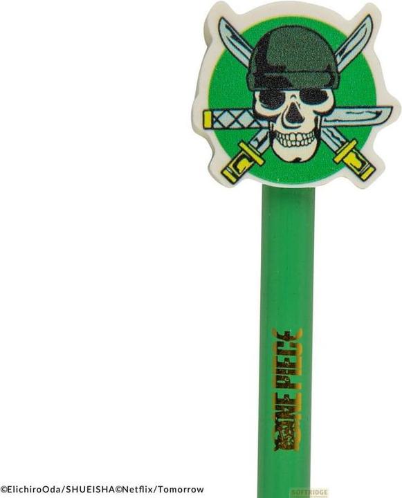 Actual product image Cinereplicas One Piece pencils with eraser topper Zoro