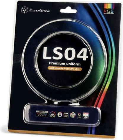 Actual product image Silverstone Technology SST-LS04 - Premium ARGB LED Light Strip, 45 cm with 40x 2020 ARGB L on both sides (RGB)