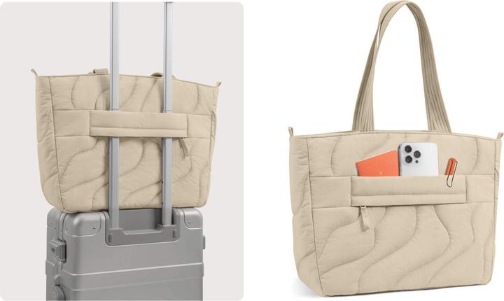 Produktbild tomtoc Terra-T38 Puffy Laptop Tote Bag, 13.5L, beige (16", Universal)