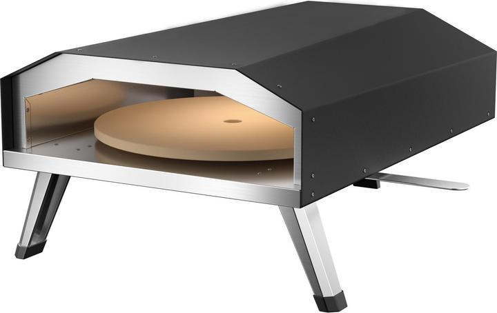 Toboli Gas Pizzaofen Pizzastein Ø330mm Drehfunktion tragbar Garten Outdoor Pizza (Pizzaofen Gas)