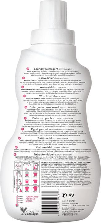 Image du produit Attitude Nature + (35 Cycles de lavage, Lessive liquide)