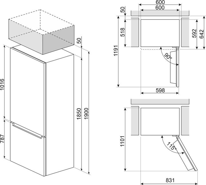 Produktbild Smeg RC18XDNE Kombikühlschrank 300 Liter Gesamtvolumen (300 l)