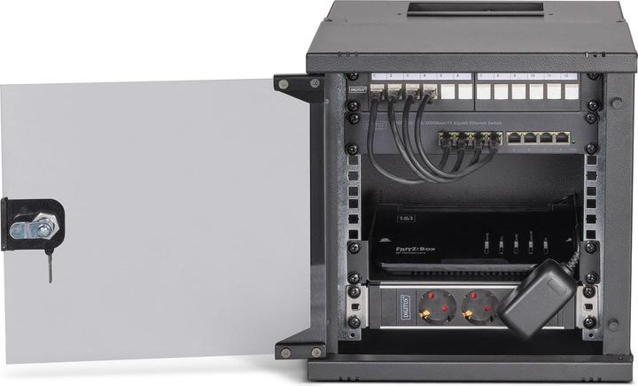 Image du produit Digitus Kit réseau 10", boîtier mural 6U et accessoires, sw SOHO PRO version (6 HE, Rack 10 pouces)