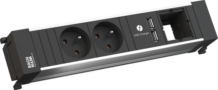 Produktbild Bachmann 916.0411 Power Frame 2xUTE (2x, CEE 7/3, CEE 7/5)