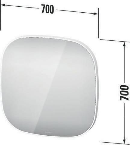 Produktbild Duravit Spiegel Zencha 700 x 700 x 50 mm, 27 W mit Spiegelheizung (70 x 70 cm)