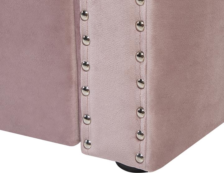 Produktbild Beliani Tagesbett ausziehbar Samtstoff rosa Lattenrost 90 x 200 cm GASSIN (90 x 200 cm)