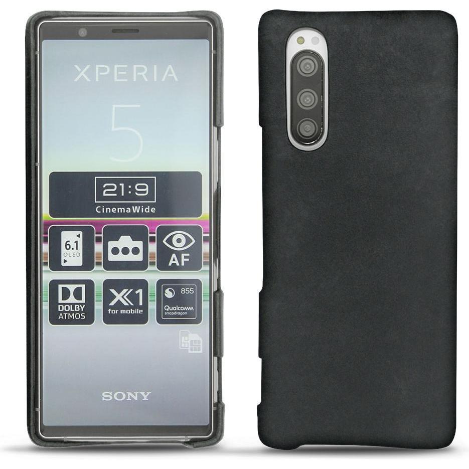 Noreve Lederschutzhülle (Sony Xperia 5), Smartphone Hülle, Schwarz