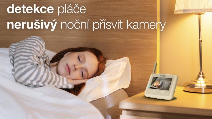 Produktbild Evolveo BabyMonitor NL4, Dětská chůvička s nočním světlem a otočnou kamerou (Babyphone mit Kamera, 300 m)