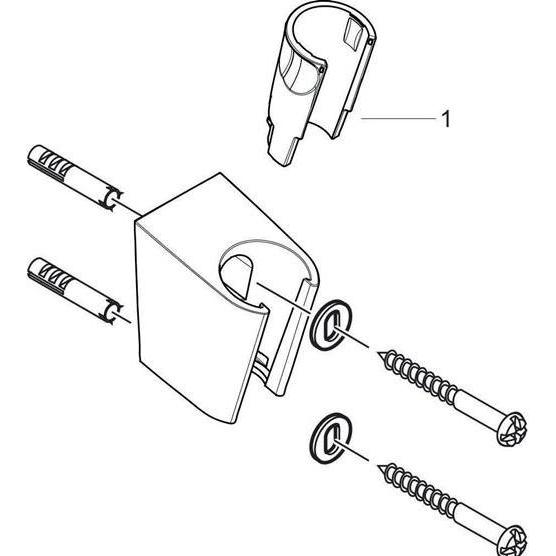 Thumbnail - hansgrohe, Duschgleitstange + Brausehalter, Duschkopfhalterung Porter S