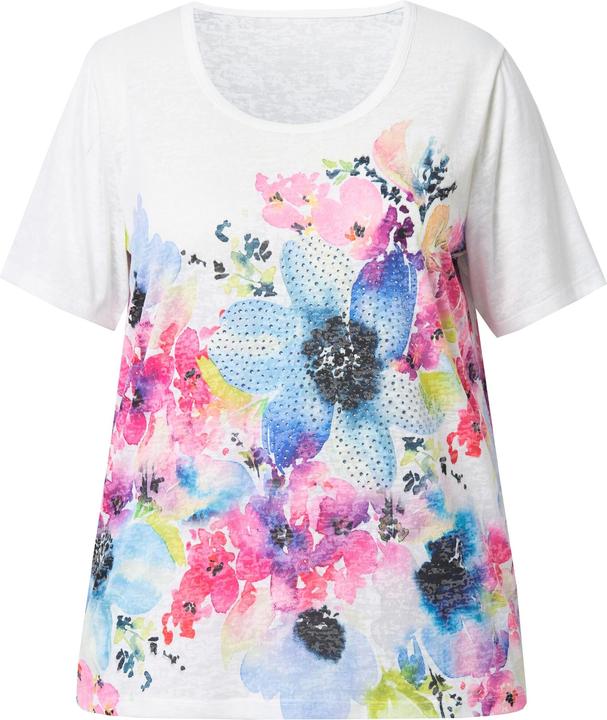 Produktbild Miamoda T-Shirt, Komfort Fit, Blumen-Muster, Glitzersteinchen (60)