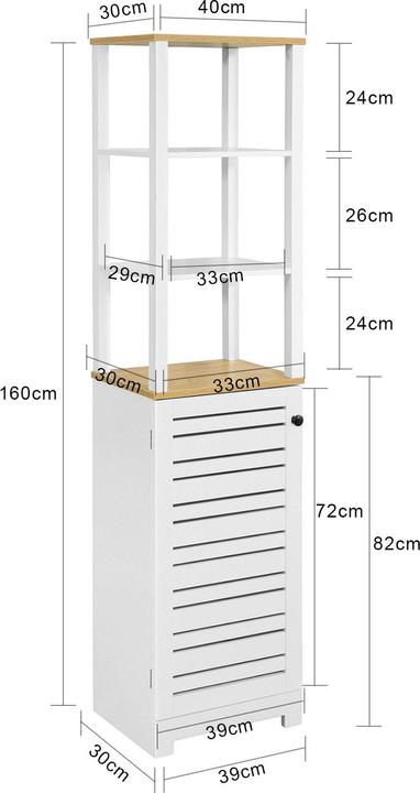 Actual product image SoBuy Bad Hochschrank (40 x 30 x 160 cm)