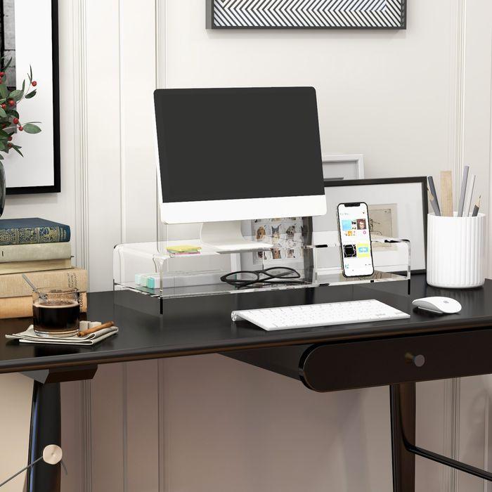 Image du produit Swisshandel24 Support d'écran Rehausse d'écran avec compartiment de rangement, rehausse d'écran pour écrans