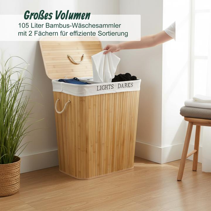 Produktbild Relaxdays Wäschekorb Bambus (105 l)