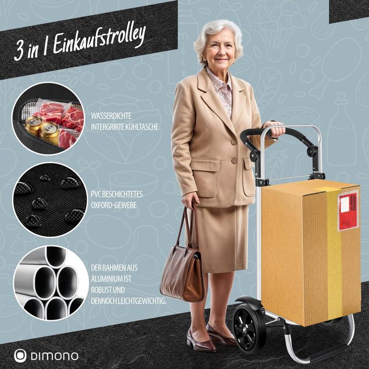 Image du produit Dimono Klappbarer Einkaufstrolley mit Kühlfach
