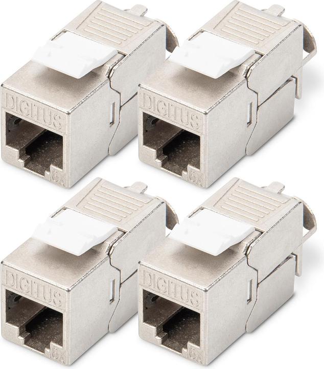 Digitus CAT 6A Keystone Jack, geschirmt, 4 Stück werkzeugfreie Verbindung (Keystone Modul)