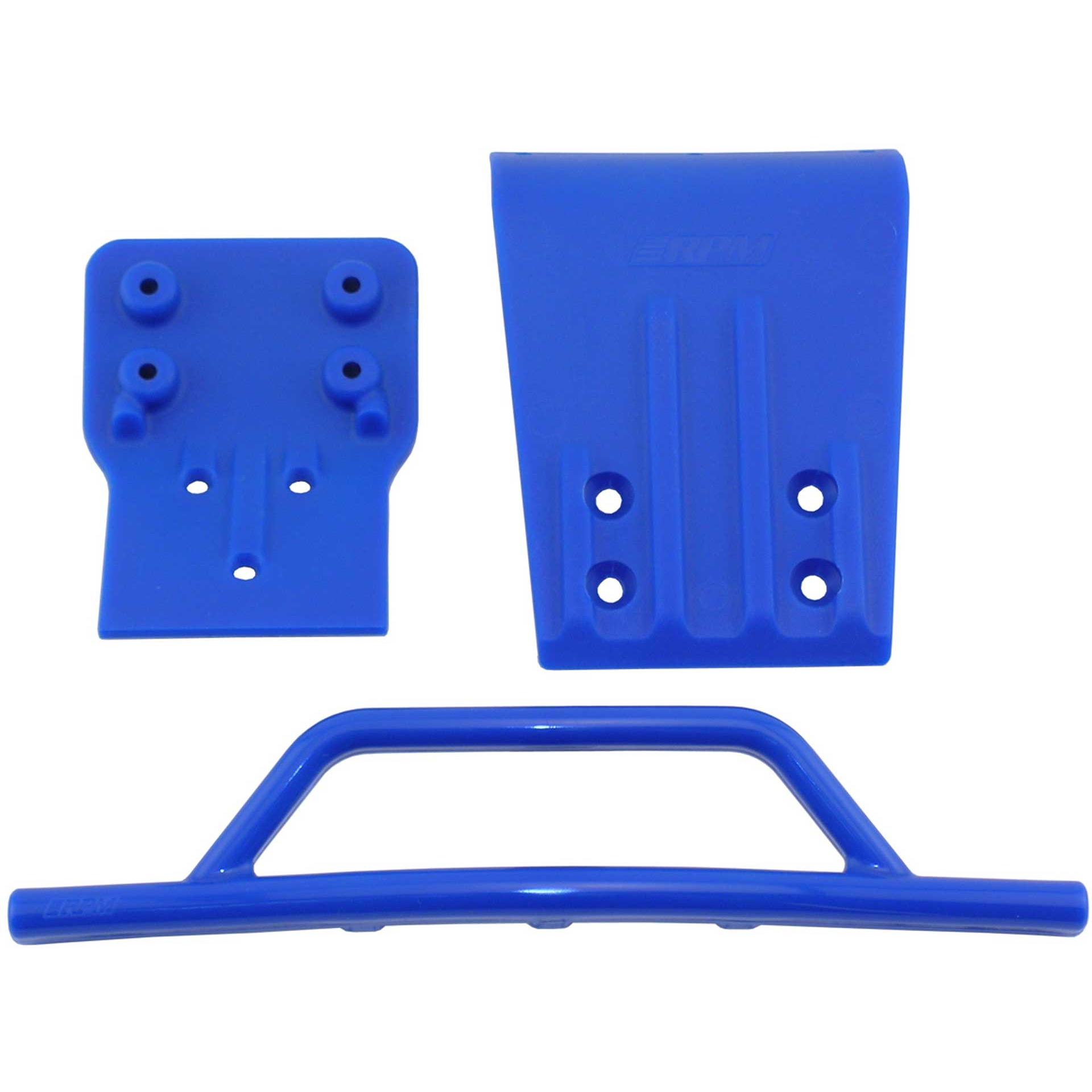 Rpm R/C Paraurti anteriore + skid plate blu TRX Slash 4x4 RPM